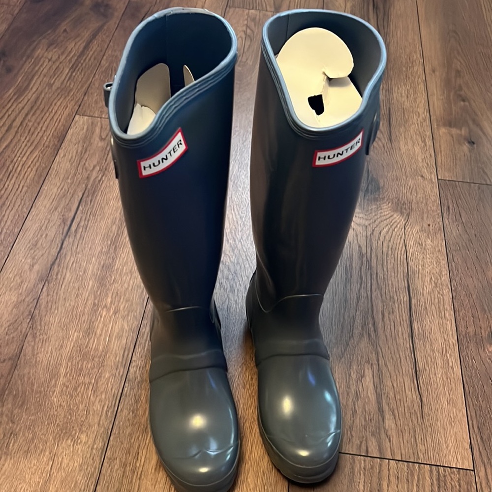 Hunter boots Graphite original tall gloss size 6